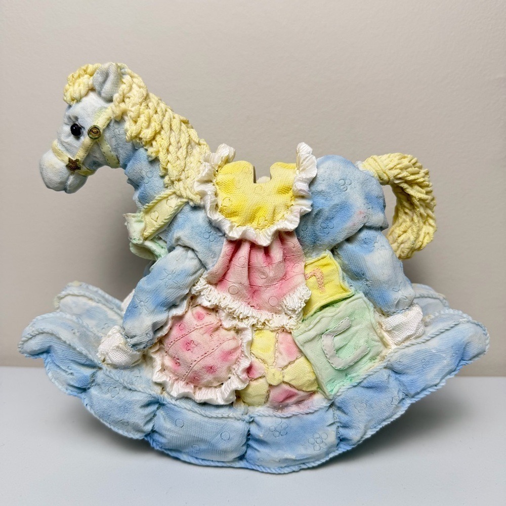 Piggy Bank Rocking Horse 7" Pastel Cottagecore Retro Style Decor